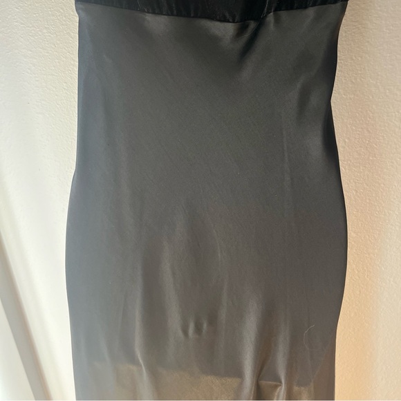 Vintage R Wear Rampage Black Satin Velvet Maxi Dress 90s Y2K Whimsigoth Sz 5 - Picture 7 of 11